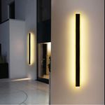 Iluminação Contemporânea para Exteriores: Arandela Linear Kaifan 110v/220v com Luz de Parede em LED Branco Quente (3000K) para Jardins