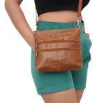 Bolsa Feminina Caramelo Com Divisões Lana Pimenta