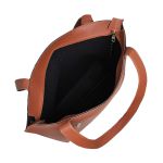 Bolsa Feminina Grande com Alça Transversal Marrom Claro Handbag Santucci 