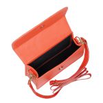 Bolsa Mini Bag Bolsinha Laranja Pequena Feminina De Mão E Transversal Festa Sofisticada 