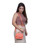Bolsa Mini Bag Bolsinha Laranja Pequena Feminina De Mão E Transversal Festa Sofisticada 