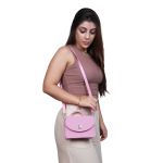 Bolsa Mini Bag Bolsinha Rosa Pequena Feminina De Mão E Transversal Festa Sofisticada 