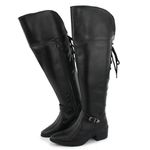 Bota Montaria Feminina Conforto Macia Over Casual Preto 11503 BR2