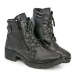 Bota Coturno Feminino Couro Preto BR2 Lady Zíper Lateral 