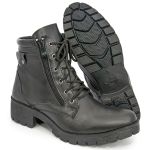 Bota Coturno Feminino Couro Preto BR2 Lady Zíper Lateral 