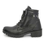 Bota Coturno Feminino Couro Preto BR2 Lady Zíper Lateral 