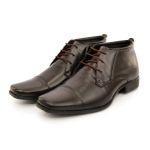 Sapato Bota Social Masculina Couro Café Confort BR2