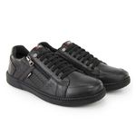 Sapatenis Masculino Conforto Couro Preto Ziper BR2