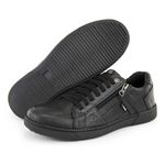 Sapatenis Masculino Conforto Couro Preto Ziper BR2