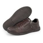 Sapatenis Masculino Conforto Couro Café Ziper BR2