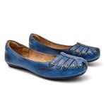 Sapatilha Feminina Couro Azul Bico Redondo 3001 Confort Bruna Paula