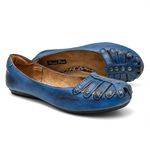 Sapatilha Feminina Couro Azul Bico Redondo 3001 Confort Bruna Paula