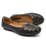 Sapatilha Feminina Couro Preto Bico Redondo 3001 Confort Bruna Paula