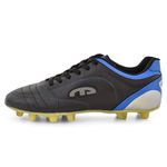 Chuteira De Campo Masculina EGM Flex Trava Fixa Preto E Azul