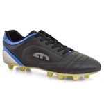 Chuteira De Campo Masculina EGM Flex Trava Fixa Preto E Azul