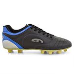 Chuteira Masculina Para Campo Trava Fixa Preto e Azul EGM
