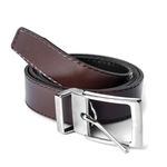 Cinto Dupla Face Masculino em Couro Cafe e Preto 3 cm Tradicional