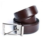 Cinto Dupla Face Masculino em Couro Cafe e Preto 3 cm Wallidel 