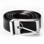 Cinto Dupla Face Masculino 3 cm em Couro Preto e Cafe Wallidel
