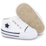 Sapato Tênis Bebe Baby Estrela Conforto Primeiros Passos Branco