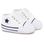  Sapato Tênis Bebe Baby Estrela Conforto Primeiros Passos Branco