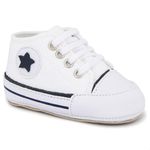 Sapato Tênis Bebe Baby Estrela Conforto Primeiros Passos Branco