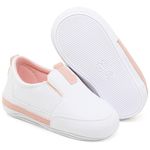 Sapato Tênis Bebe Baby Menina Confort Primeiro Branco Rosa