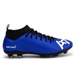 Chuteira Campo Trava Profissional Cano Reforçada Azul A7