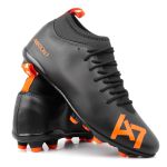 Chuteira Campo Trava Profissional Cano Reforçada Laranja A7