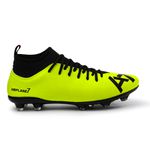 Chuteira Campo Trava Profissional Cano Reforçada Verde Limão A7