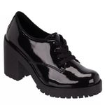 Bota Feminina Com Salto Verniz Preto Confort com Ziper D'mazons