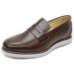 Mocassim Sapatilha Masculina Couro Marrom Dockside Esporte Fino D'Mazons