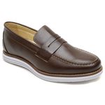 Mocassim Sapatilha Masculina Couro Marrom Dockside Esporte Fino D'Mazons