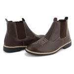Botina Masculina Chelsea Bordada Couro MarromConfort Reforça