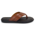 Chinelo Sandália Masculino Couro Marrom Claro Dedo Ortopédica Granado