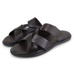 Chinelo Sandália Masculino Couro Marrom Confort Ortopédica Granado