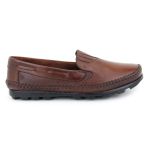 Sapatilha Mocassim Masculina Ortopédico Confort Couro Marrom Claro Granado