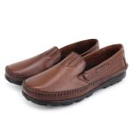Sapatilha Mocassim Masculina Ortopédico Confort Couro Marrom Claro Granado