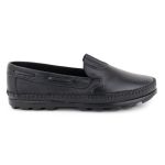 Sapatilha Mocassim Masculina Ortopédico Conforto Couro Preto Granado
