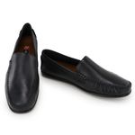 Mocassim Masculino Confoto Couro Preto Anatomico Granado
