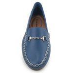 Mocassim Feminino Moderno Confort Couro Azul 460 Granado