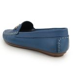 Mocassim Feminino Moderno Confort Couro Azul 460 Granado