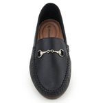 Mocassim Feminino Moderno Confort Couro Preto Granado