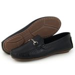 Mocassim Feminino Moderno Confort Couro Preto Granado