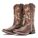 Bota Texana Infantil Bordada Reforçada Café Kapell