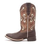 Bota Texana Infantil Bordada Reforçada Café Kapell