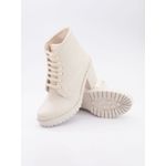 Bota Coturno Feminino Branco Confortável com Salto Logo do Serrado