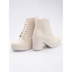 Bota Coturno Feminino Branco Confortável com Salto Logo do Serrado