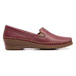 Sapato Sapatilha Mocassim Feminino Couro Vinho Mager