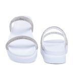 Sandália Papete Feminina Slide Branco Brilhante Qualidade